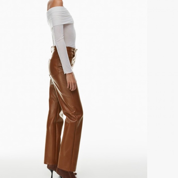 NWT aritzia brown Leather Pants - Picture 2 of 6